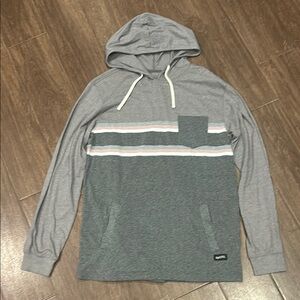 Rip Curl Gray and White Athletic Hoodie Sweatshirt